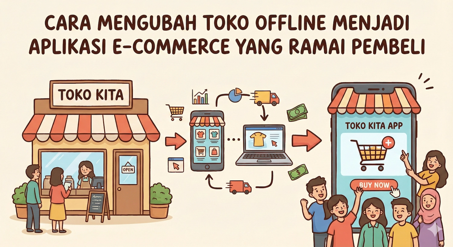 Cara Mengubah Toko Offline Menjadi Aplikasi E-Commerce yang Ramai Pembeli