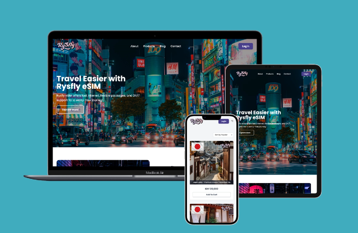 Travel Easier with Rysfly eSIM - Jasa Pembuatan Website dan Aplikasi